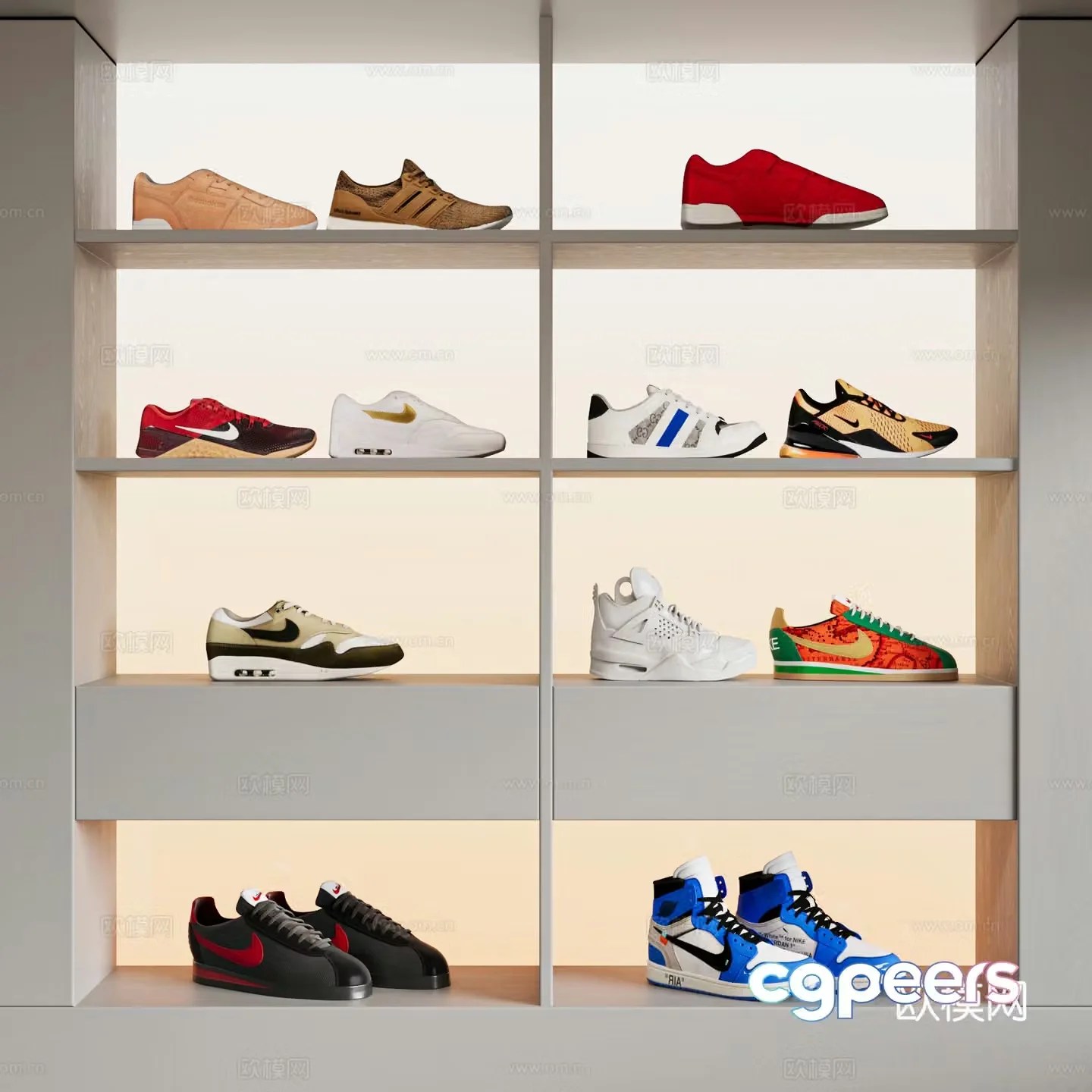 Modern sneakers 3d model