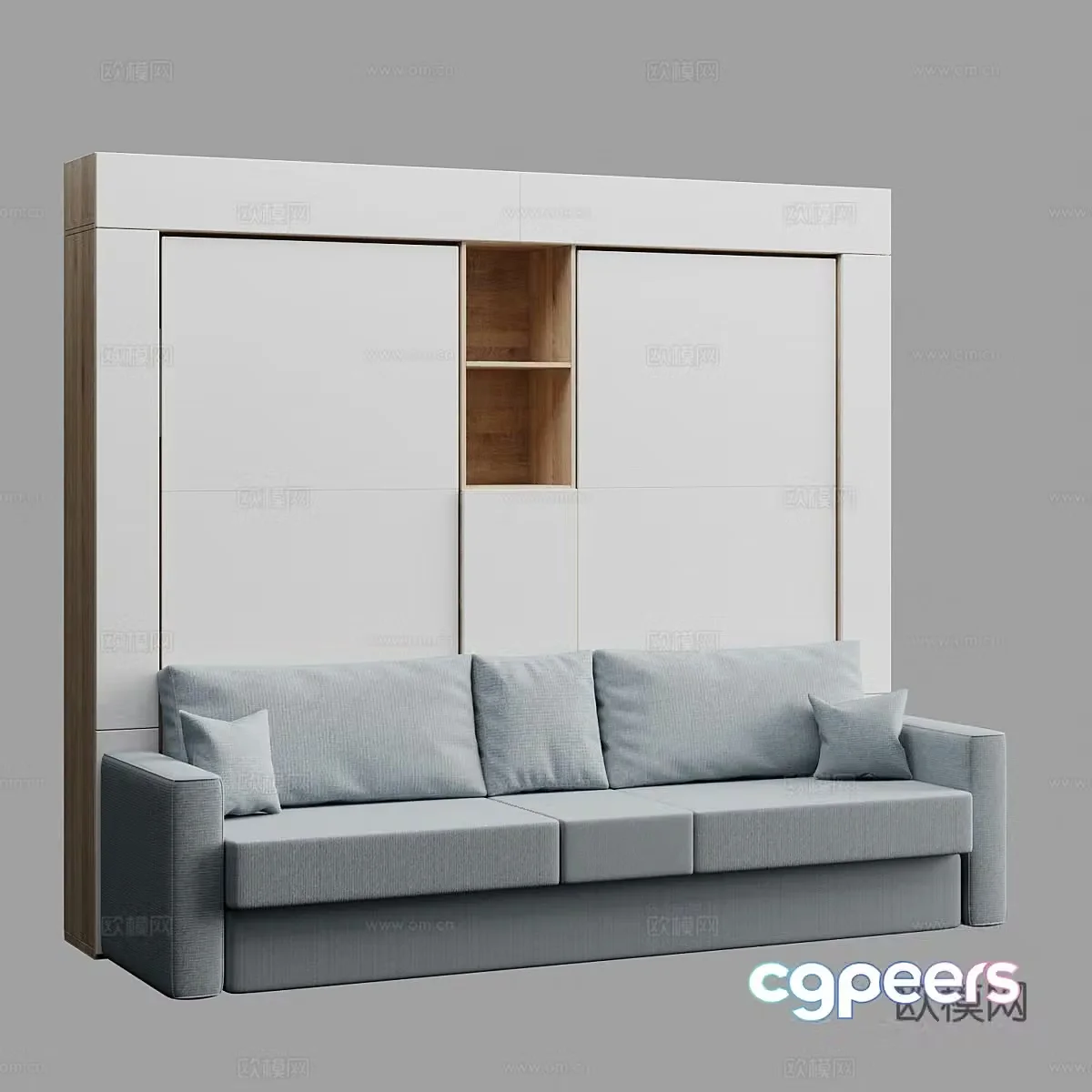 Nordic simple double sofa double sofa simple double sofa living room sofa 3D model