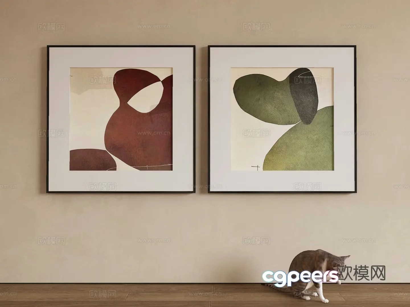 Wasabi hanging painting oil painting 3d model