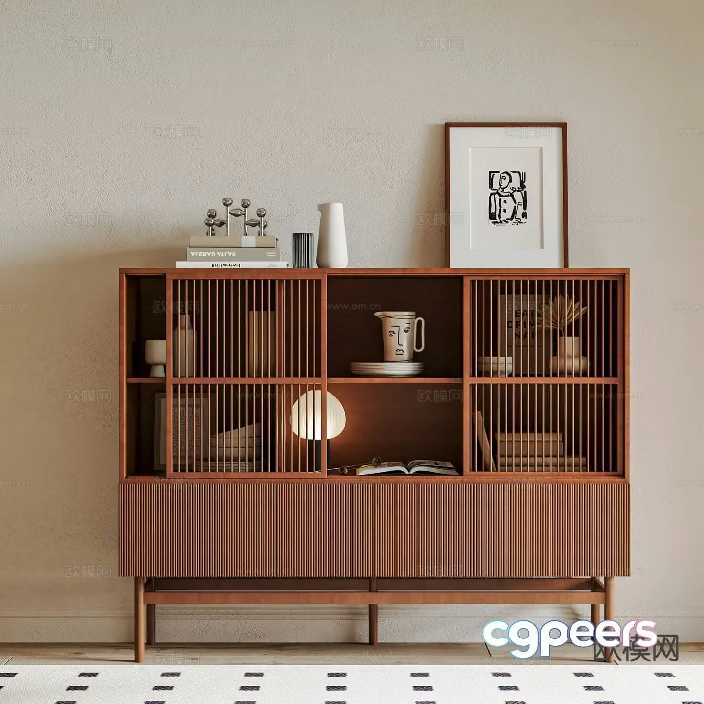 Medieval style sideboard 3d model