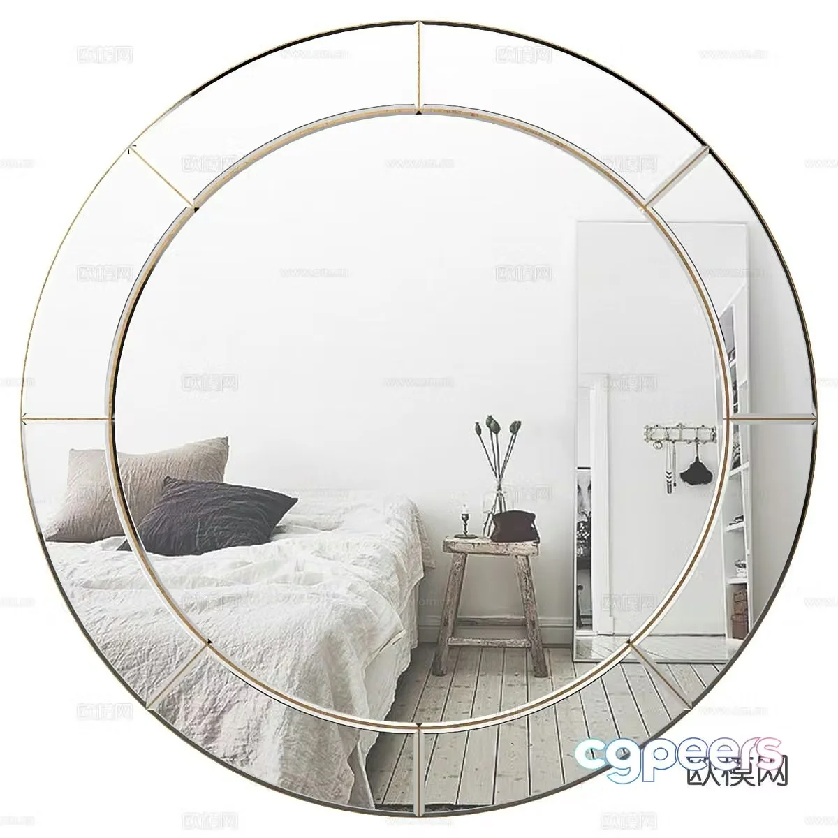 Decorative mirror round bathroom mirror mirror 3d model