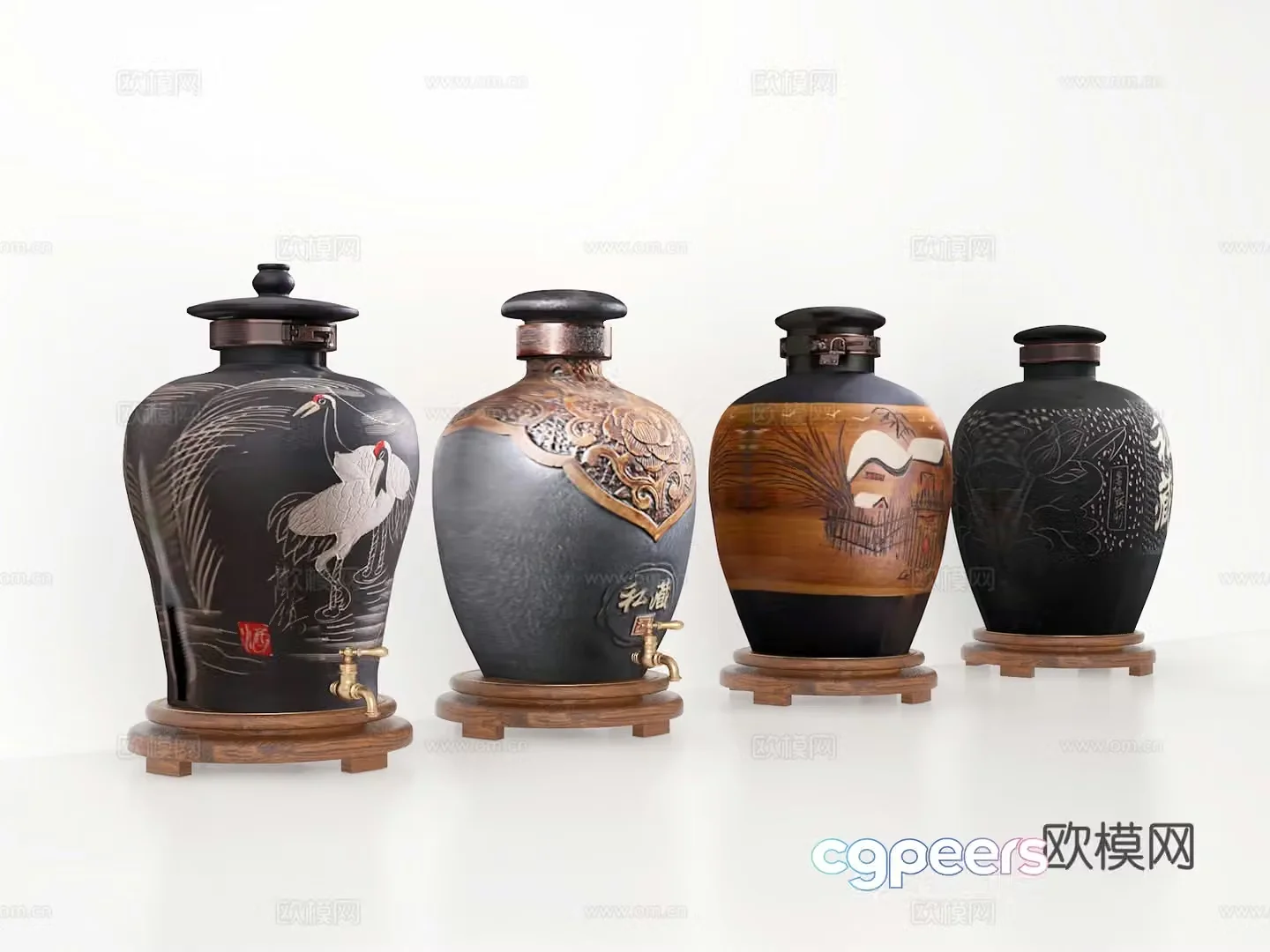 New Chinese style wine jar wine jar wine jar 3D model