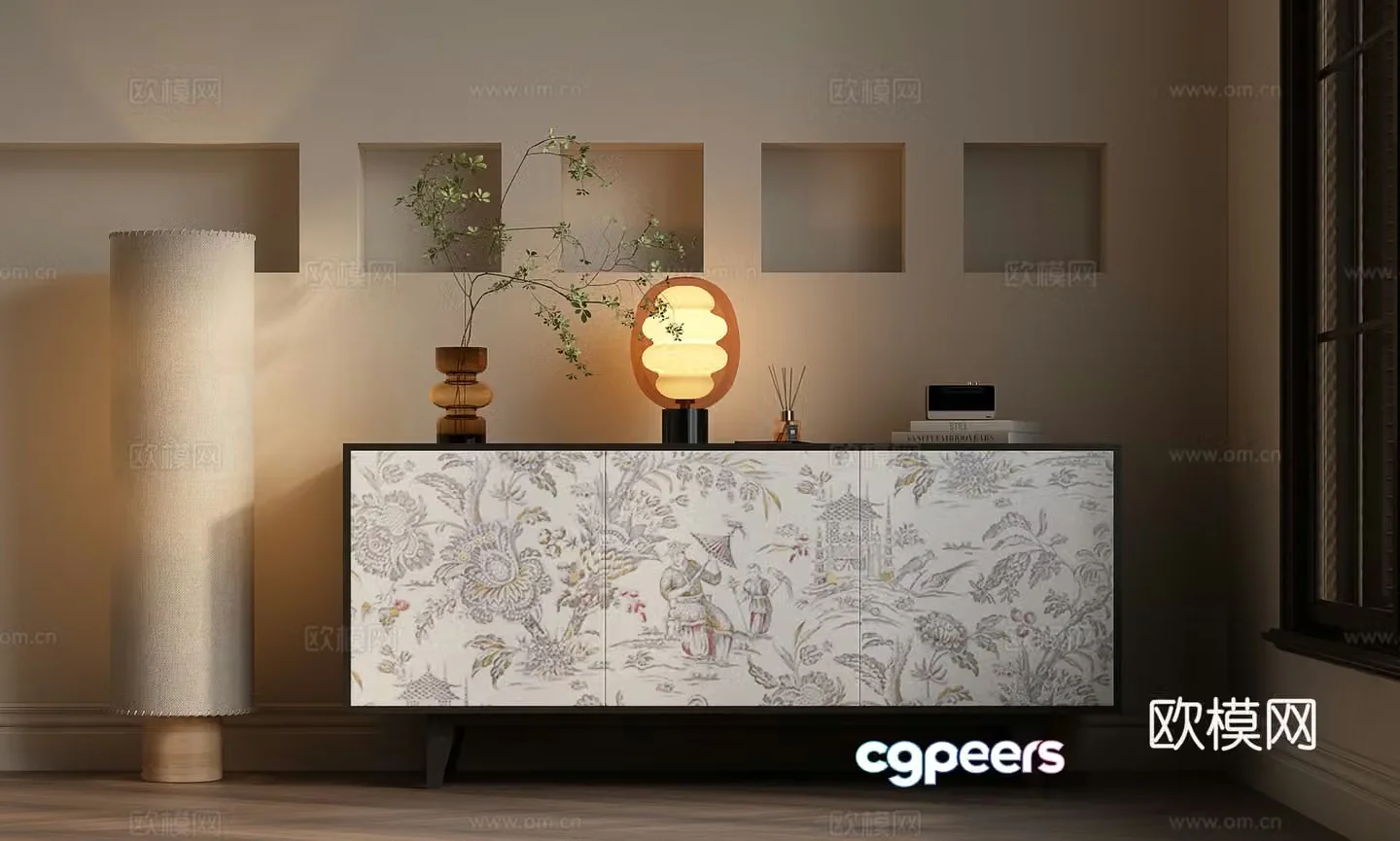 Modern French decorative cabinet Modern French storage cabinet Modern French side cabinet 3D model