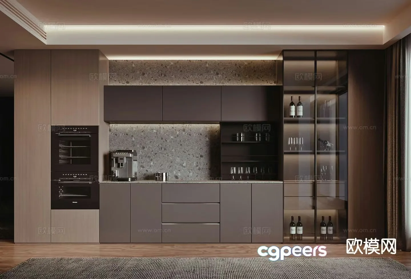 Modern sideboard western kitchen 3d model