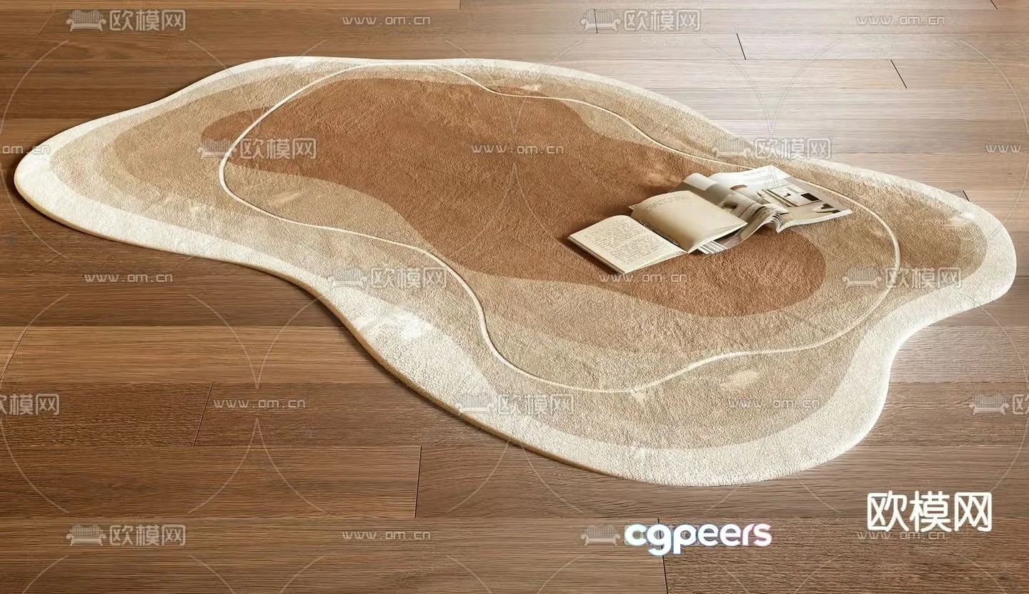 Special shape carpet Plush carpet 3d model
