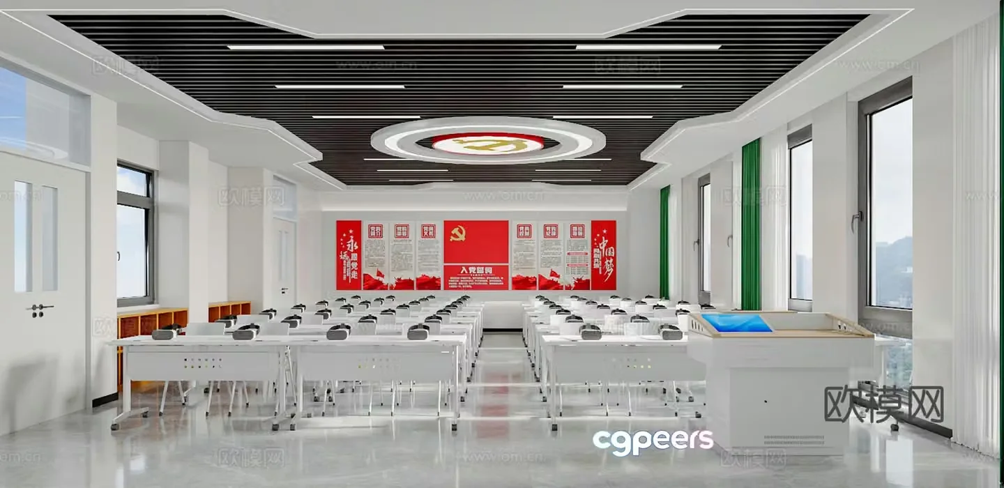 Party Building Exhibition Hall Ideological and Political Classroom VR Classroom 3D Model