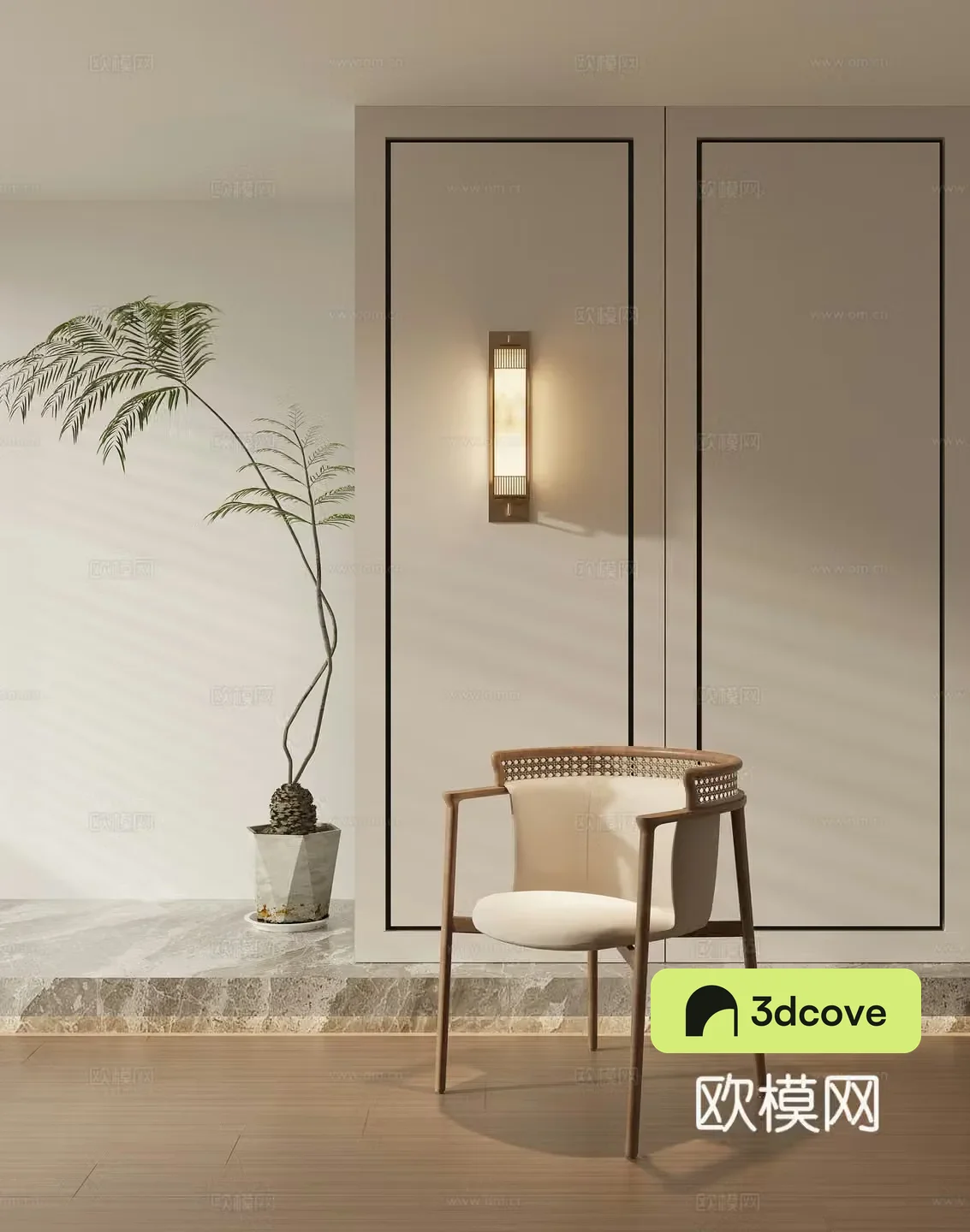 New Chinese style Zen single chair dining chair wall lamp book chair