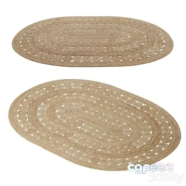 3ds Max Free – Oval jute carpet AFTAS