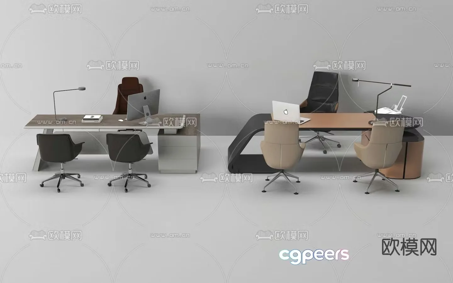 Office desk and chair 3d model