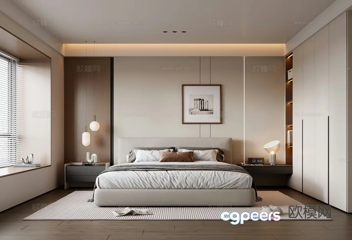 Modern bedroom master bedroom 3d model