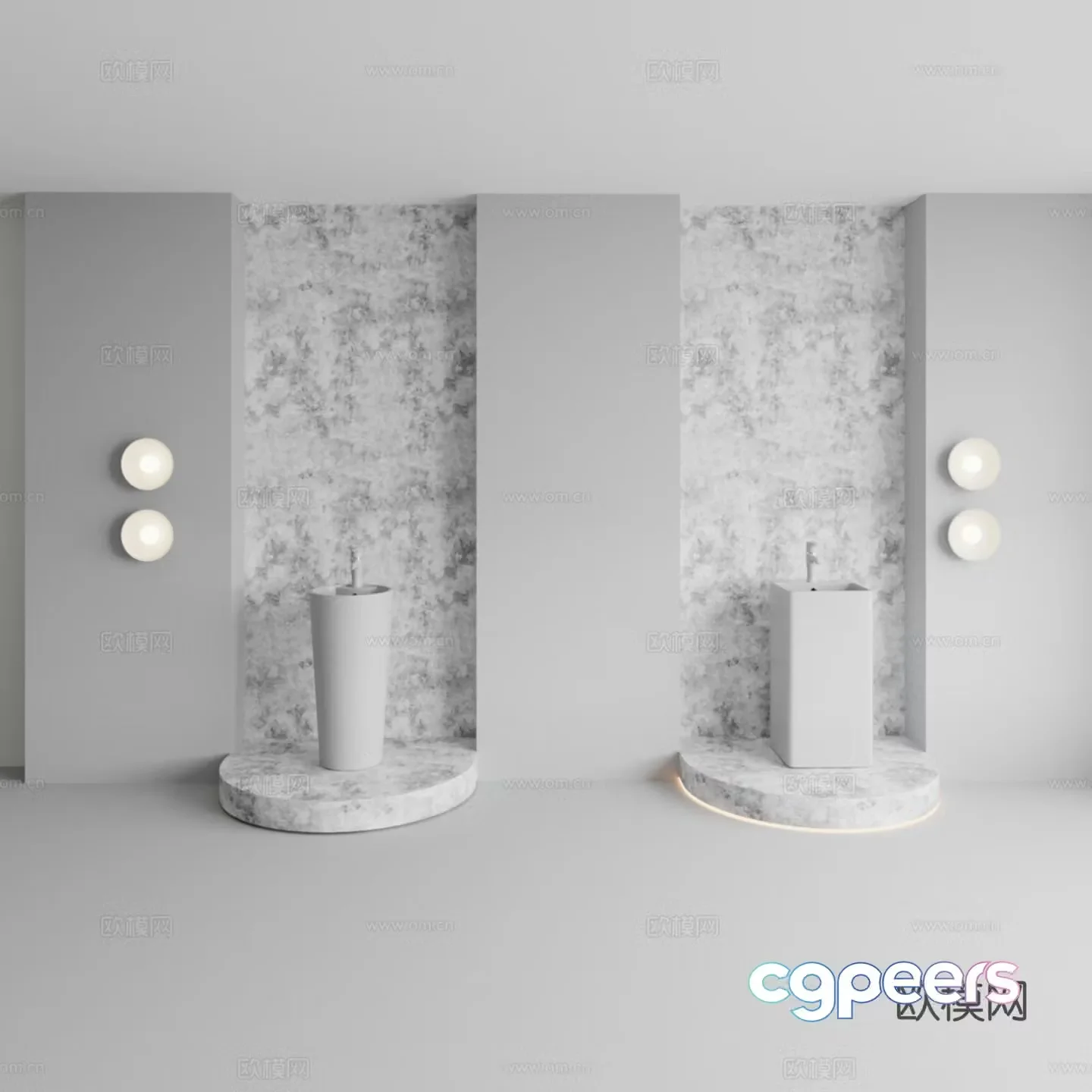 Wash basin white mold 3D model
