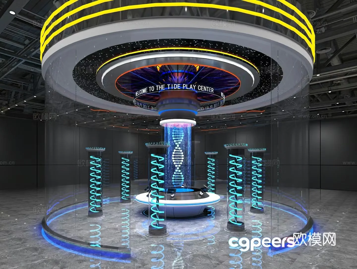 Modern tech exhibition 3d model