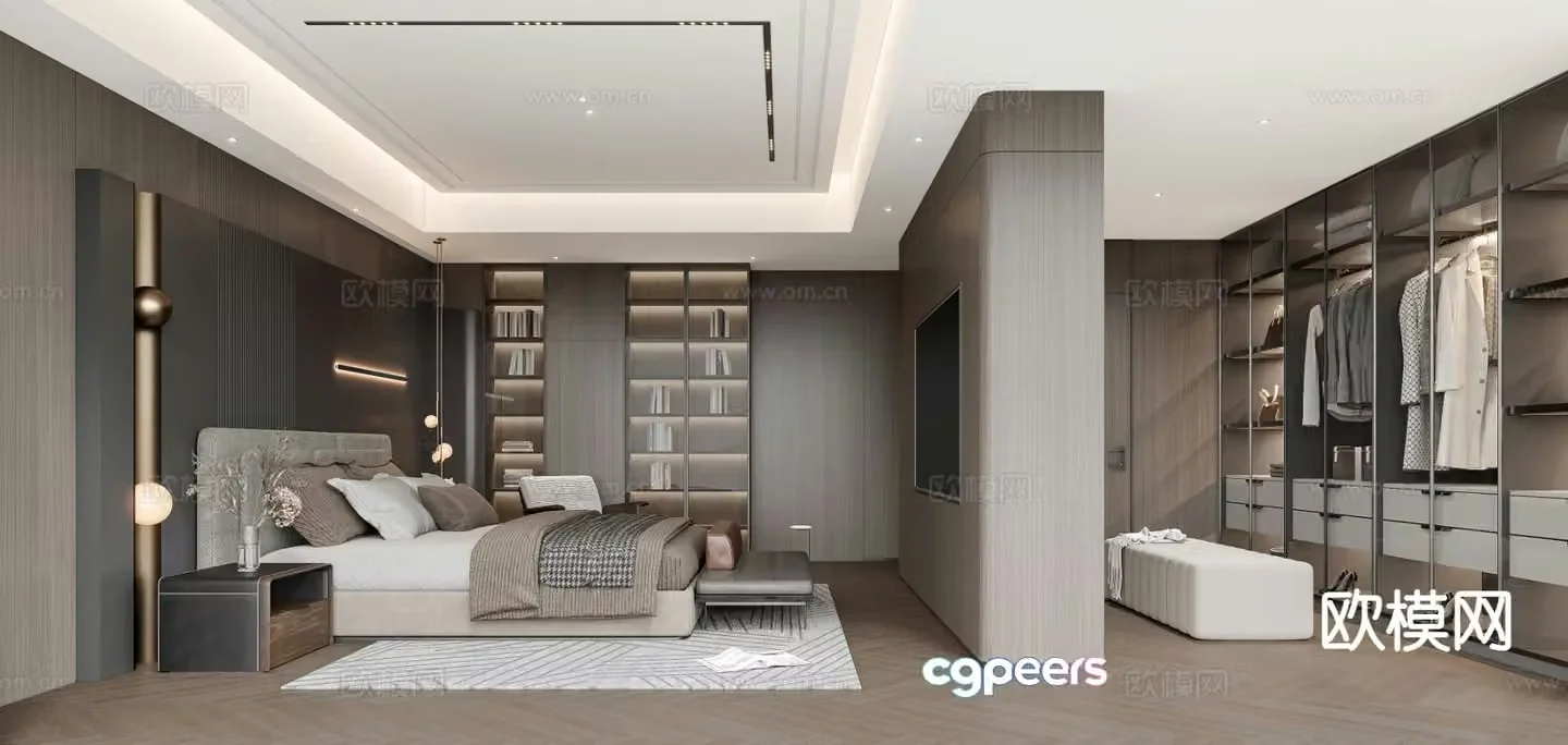 Italian style bedroom master bedroom 3d model