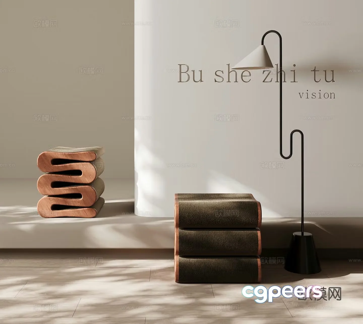 Modern single chair stool 3d model