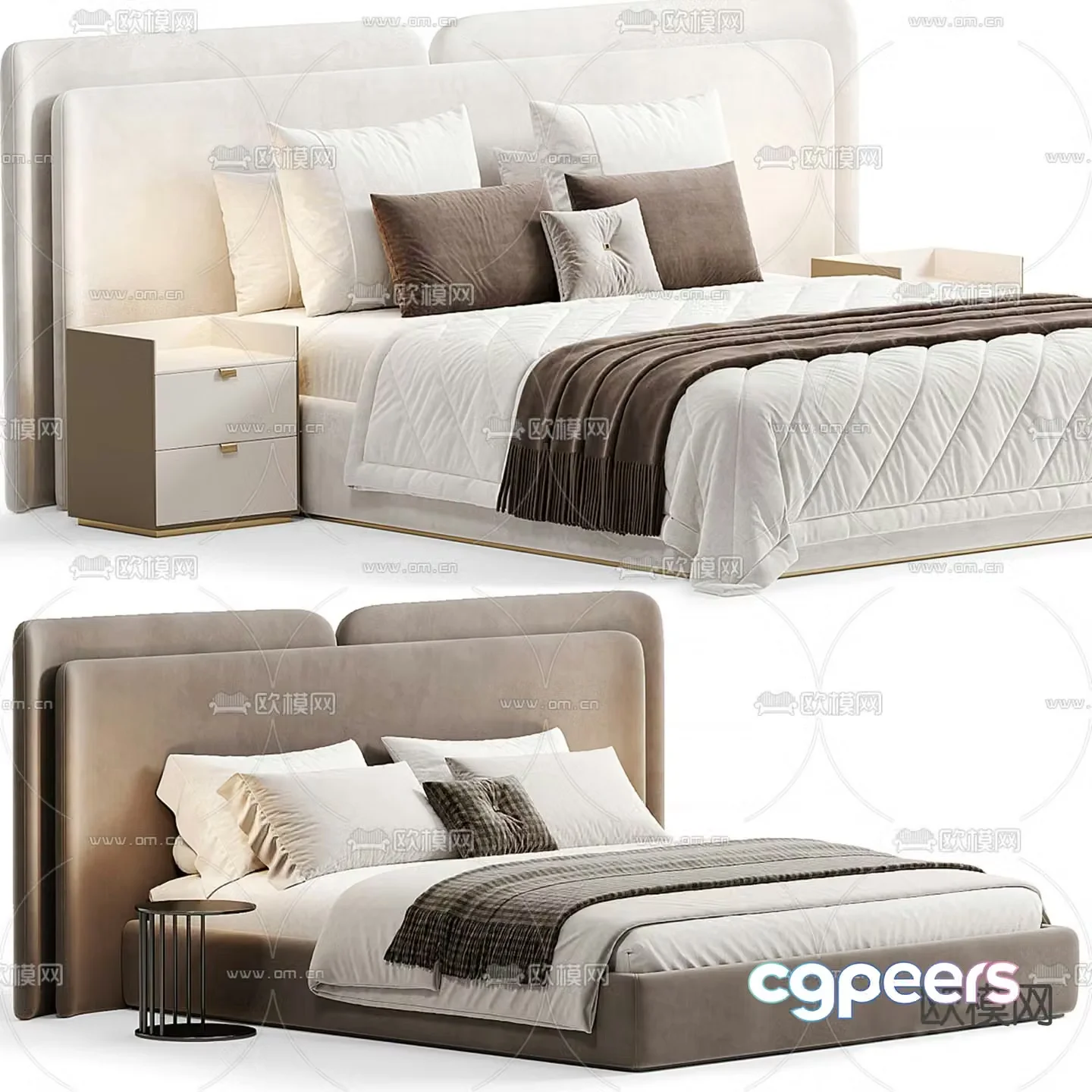 Double bed 3d model