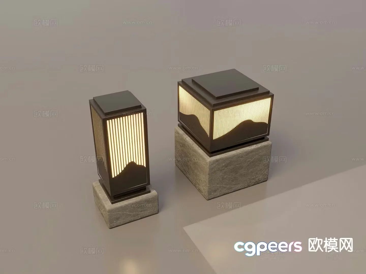 Chinese landscape lights lawn lights garden lights outdoor lights 3D model