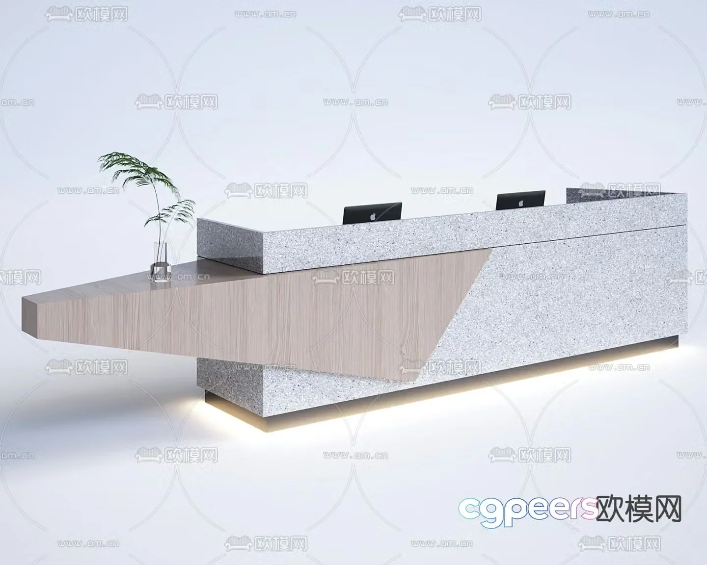 Reception desk cashier desk information desk service desk 3d model