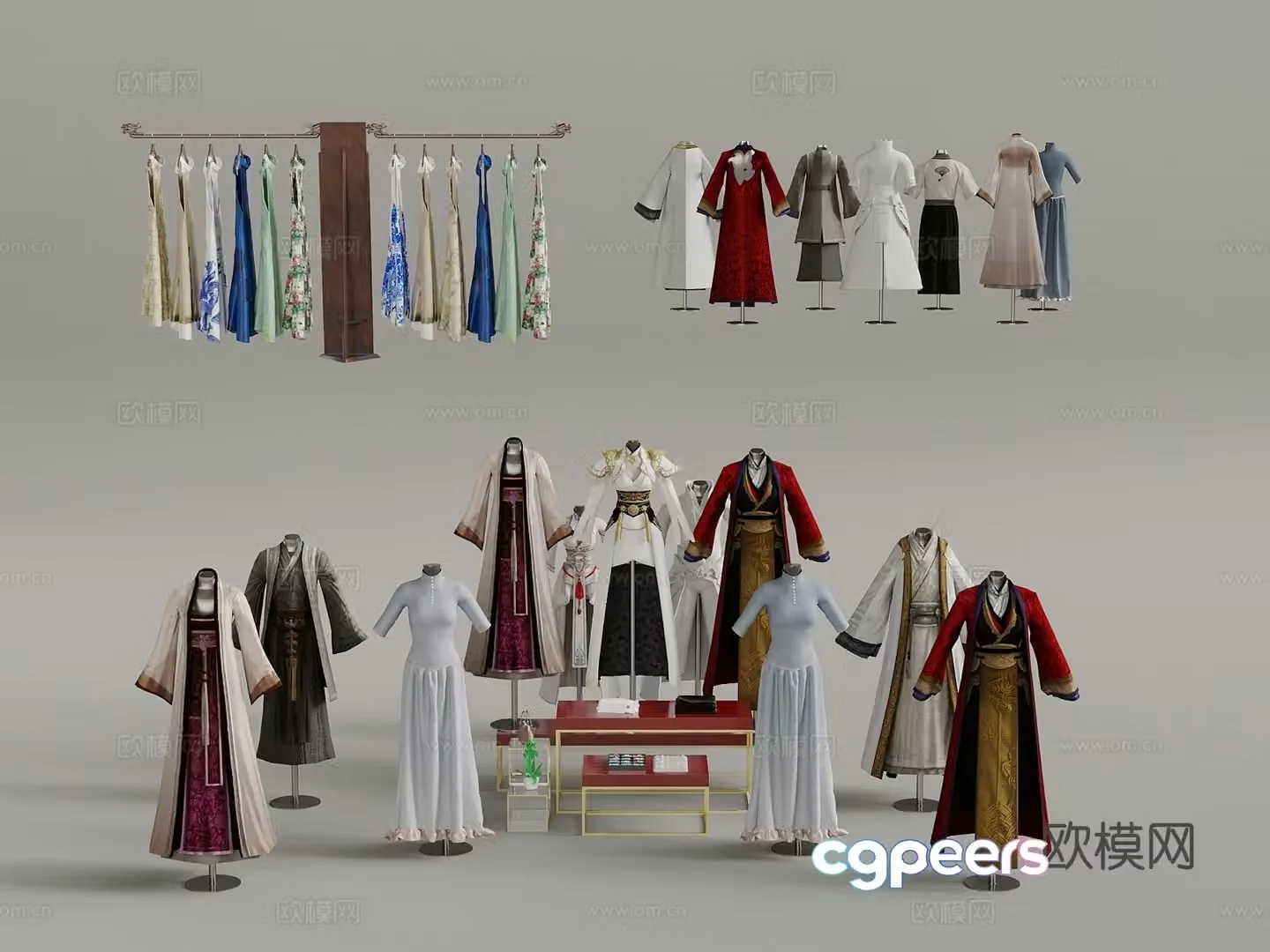 Hanfu Xiuhe sedan chair cheongsam 3d model