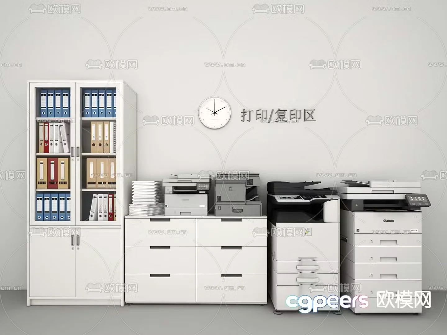 Printer Copier File Cabinet Information Cabinet 3D model