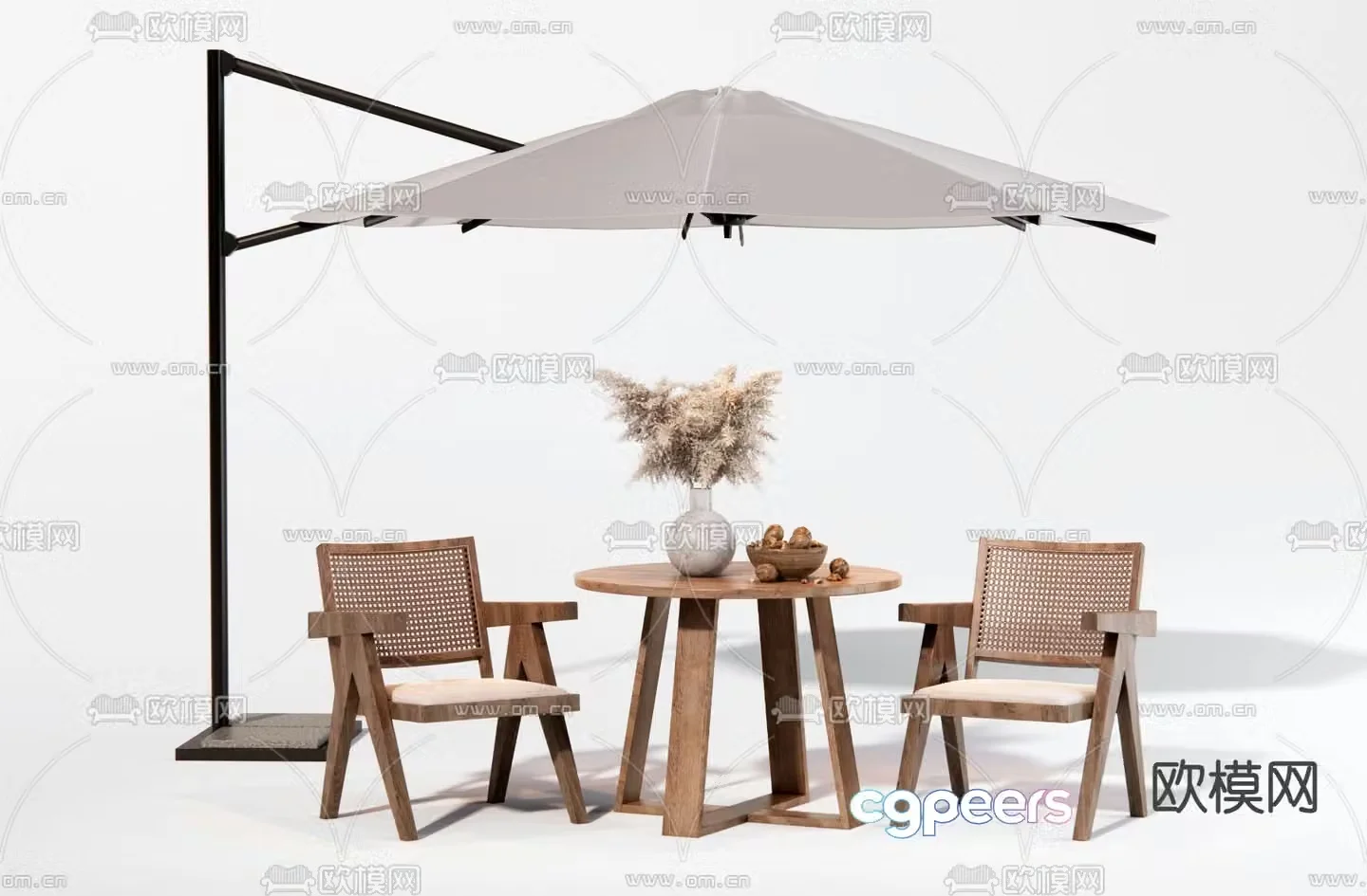 Wasabi outdoor table and chairs leisure table and chair 3D model