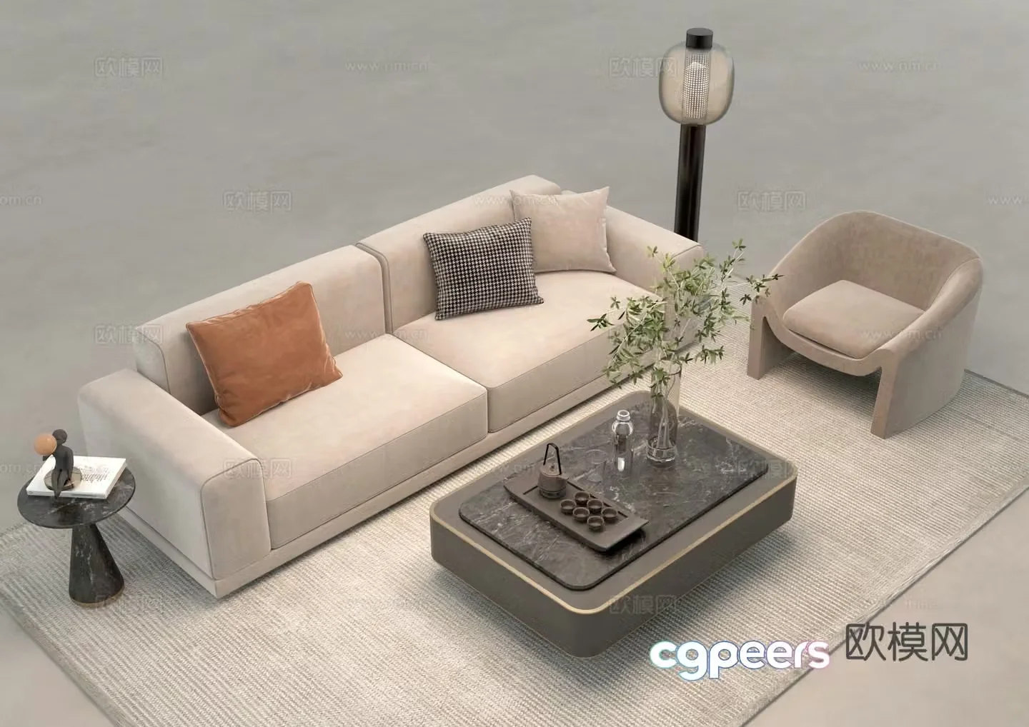 Modern sectional sofa 3d model