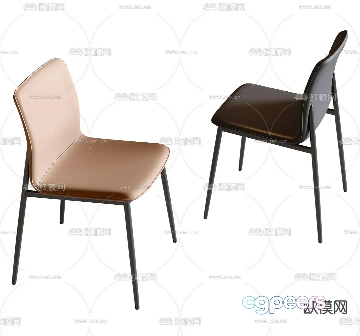 Modern dining chair single chair 3d model