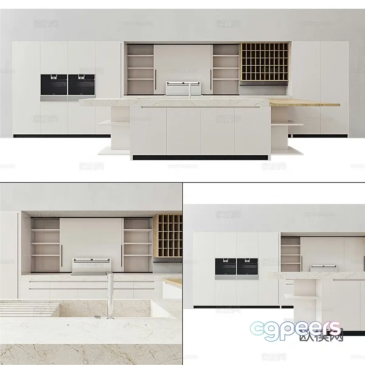 Island cabinet cabinet 3d model