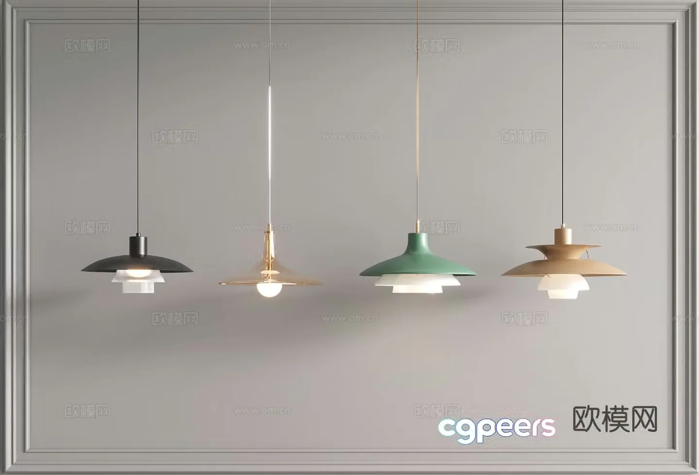 Modern dining room chandelier 3d model