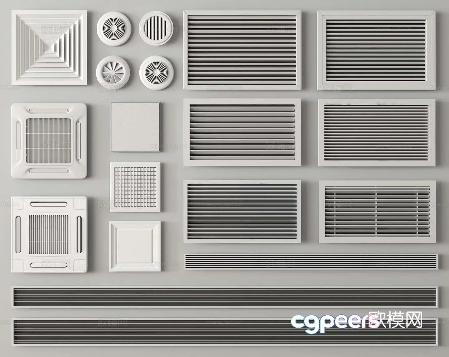 Air conditioning air outlet exhaust outlet central air conditioning 3D model