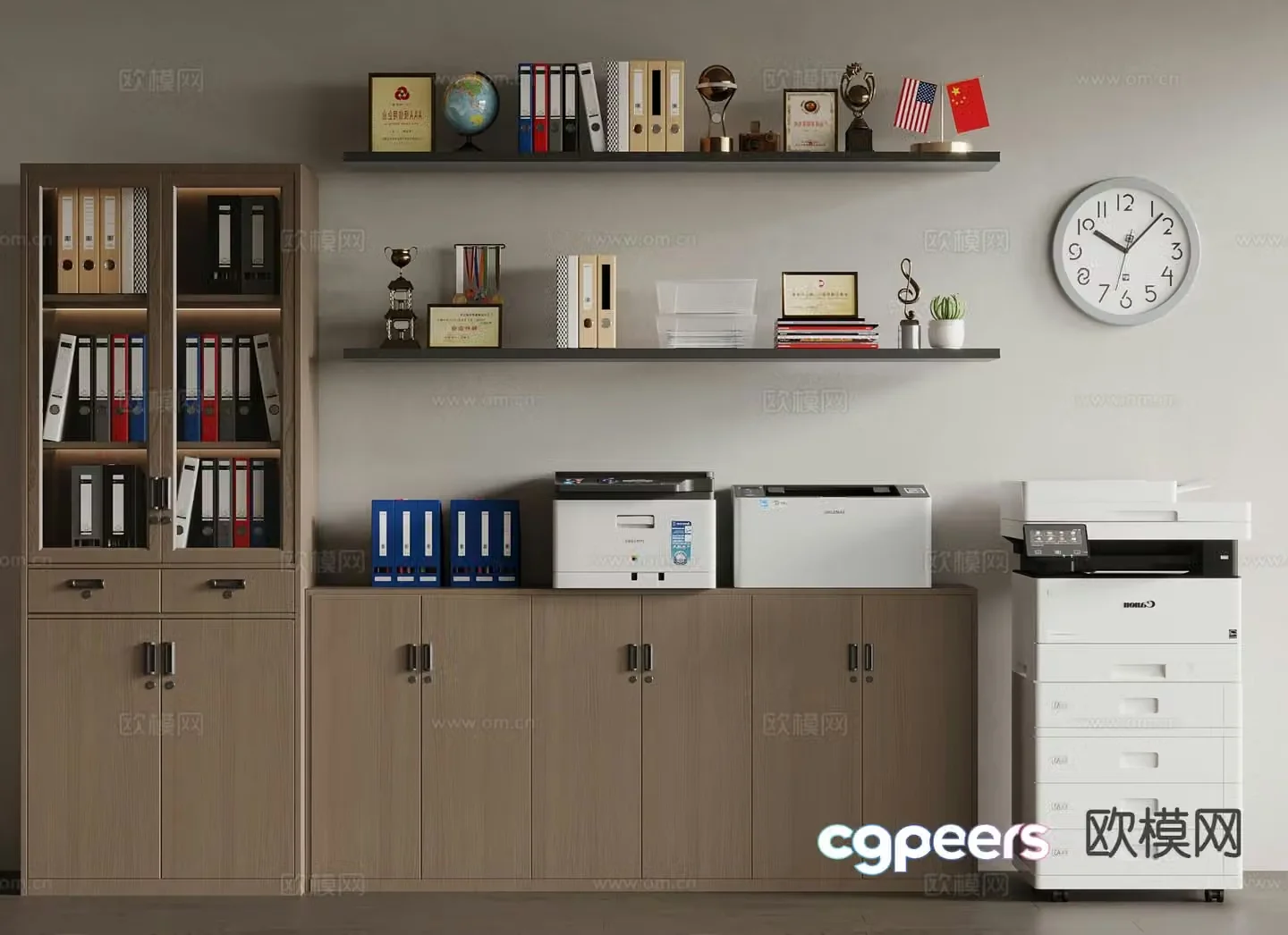 Office supplies file cabinet file cabinet printer 3d model