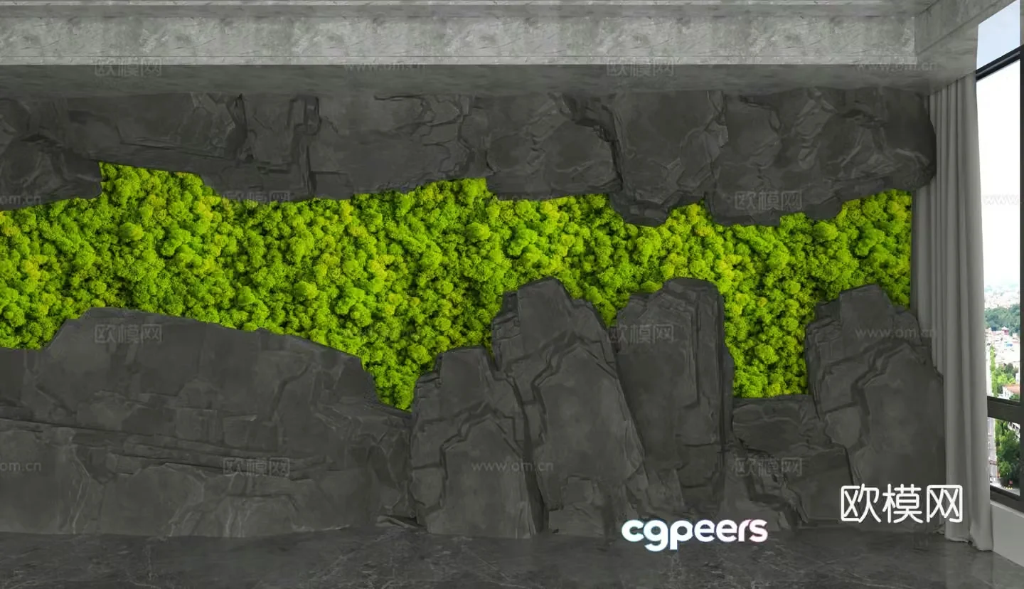 Modern background wall 3d model
