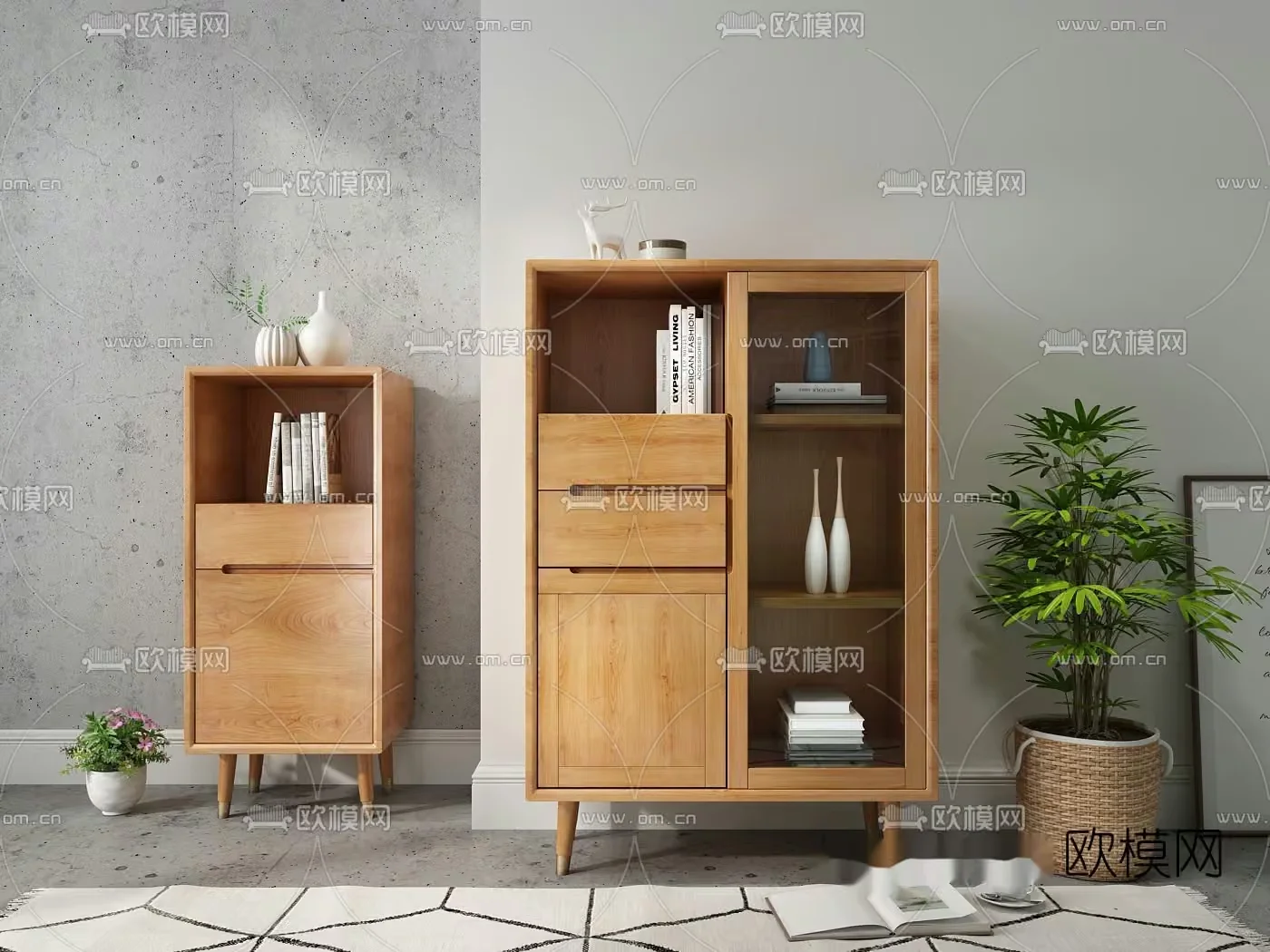 Modern Wooden Furniture 3D Model – 1573 – VRAY Render