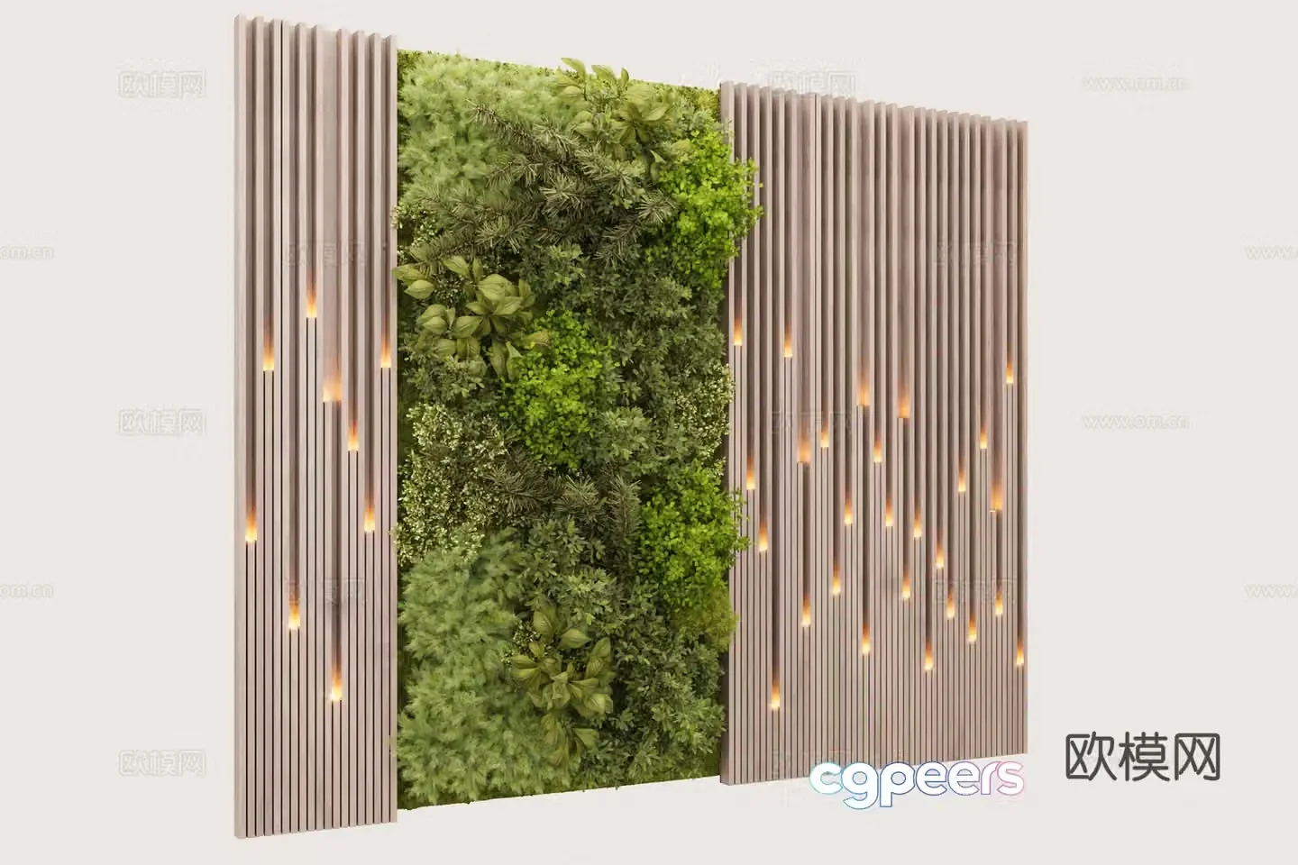 Modern styling wall plant wall green plant wall 3d model