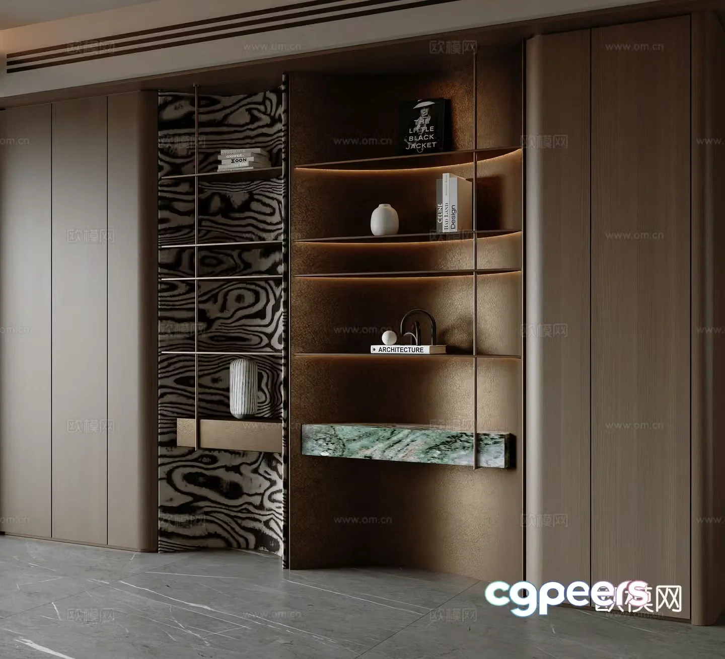 Modern Italian bookcase 3d model