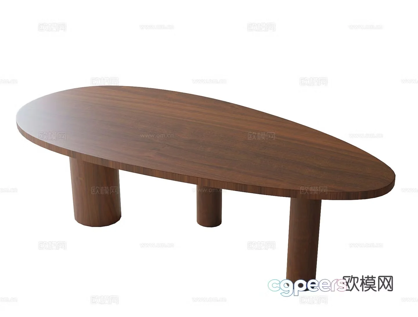Modern oval coffee table 3d model