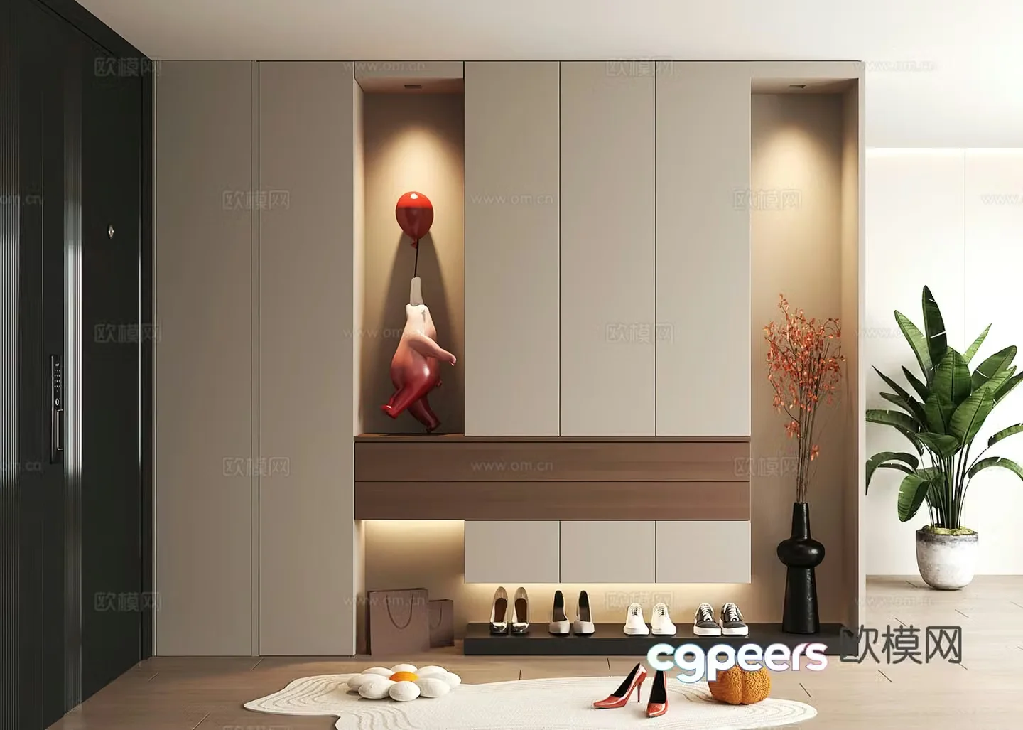 Shoe cabinet design shoe cabinet partition shoe cabinet porch shoe cabinet shoe cabinet rendering 3D model
