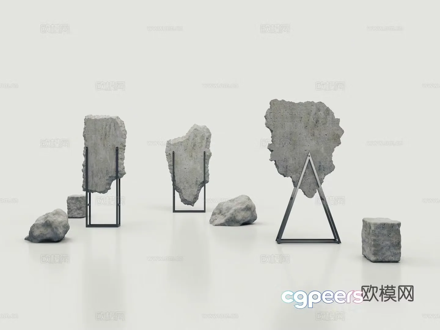 Activity Beauty Cement Stone Sculpture 3D Model