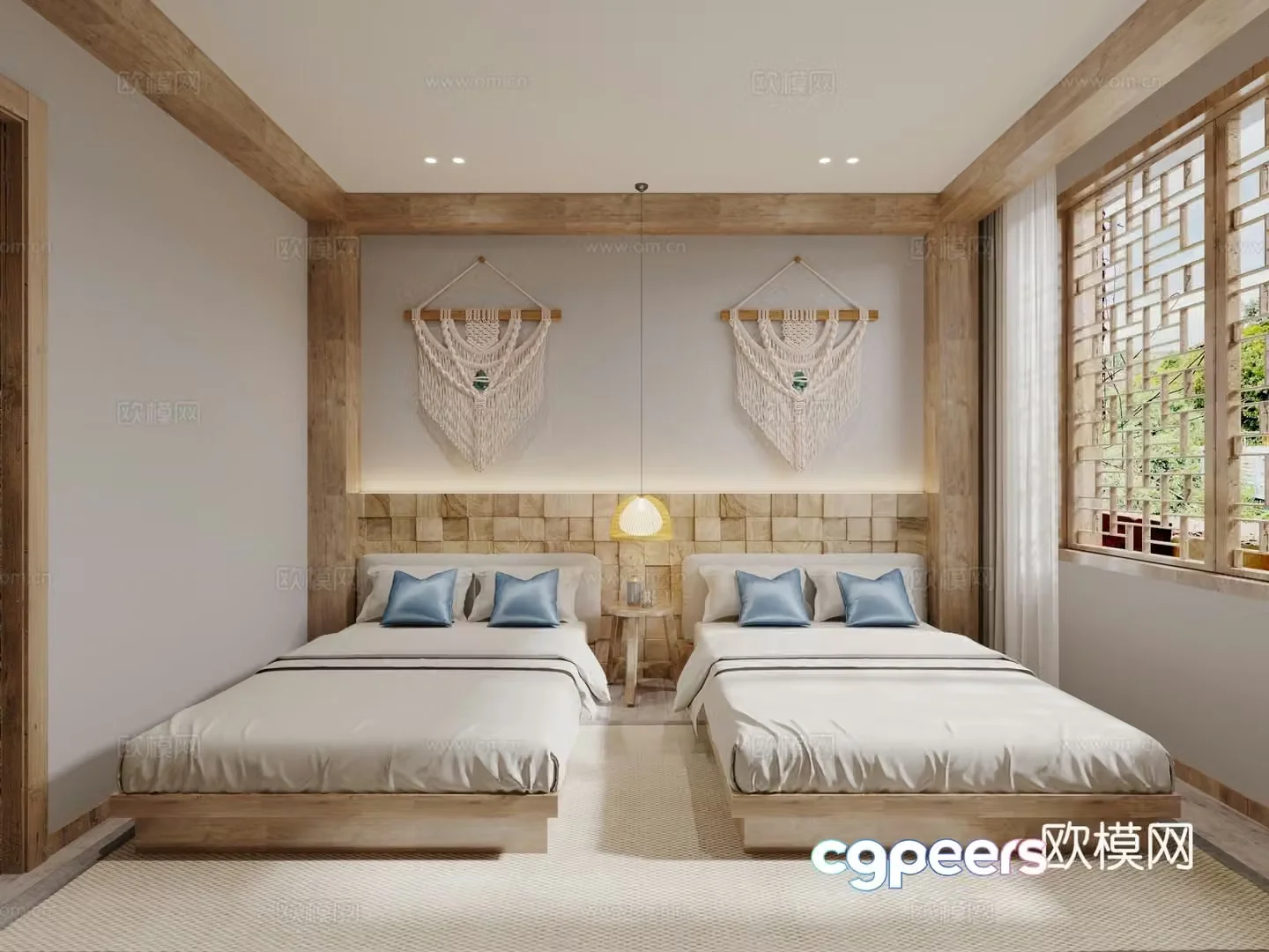 åŒ é—´ ä¾˜ ä¾˜ Double bed room 3D model