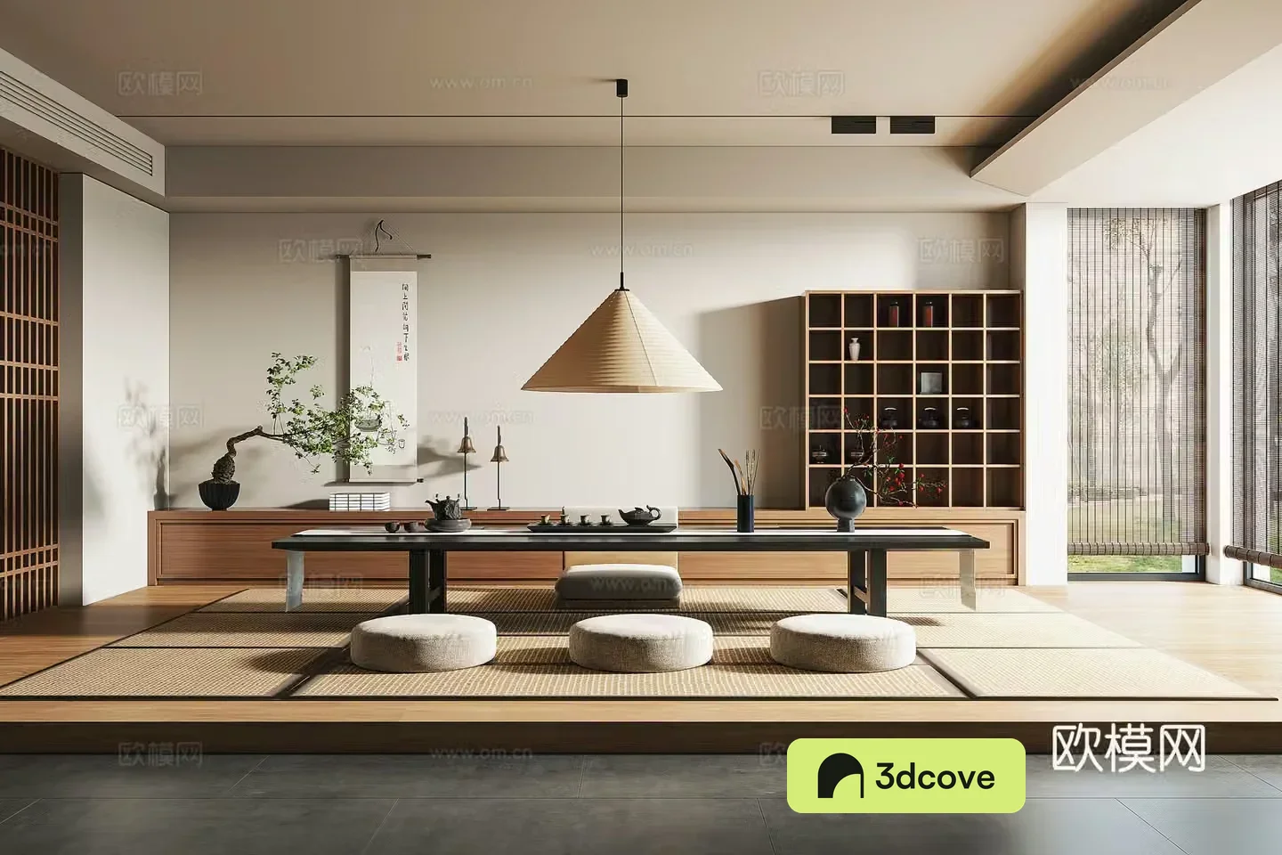New Chinese style tea room tatami tea room