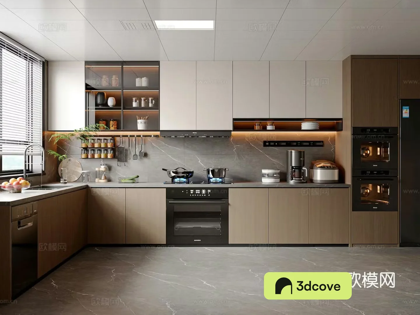 Modern Italian kitchen supplies kitchen utensils refrigerator kitchen appliances cabinet