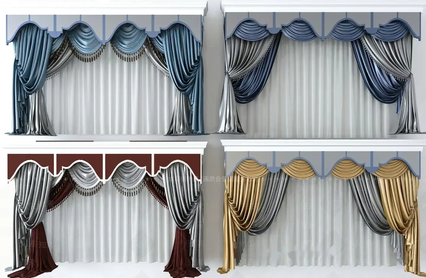 Classic Curtain Designs 3D Model – 17397 – VRAY Render