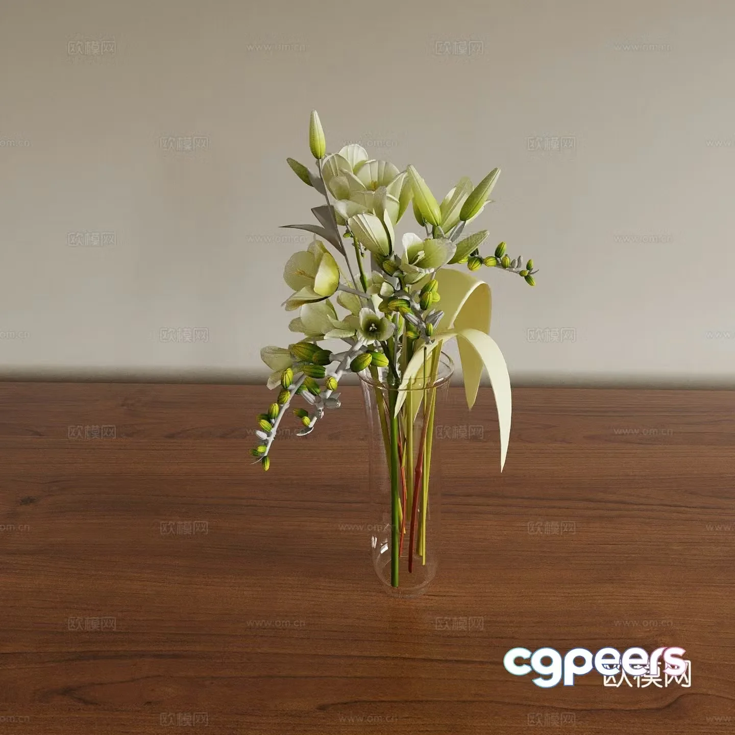 Vase Flower Art Flower Arrangement Green Plant Bonsai Pot Plant 3D Model