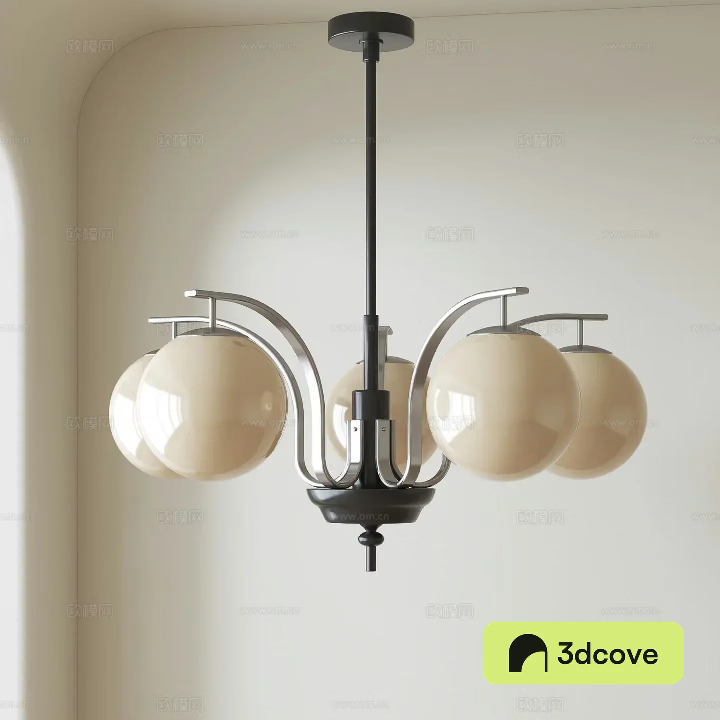 Nordic medieval style chandelier 3d model
