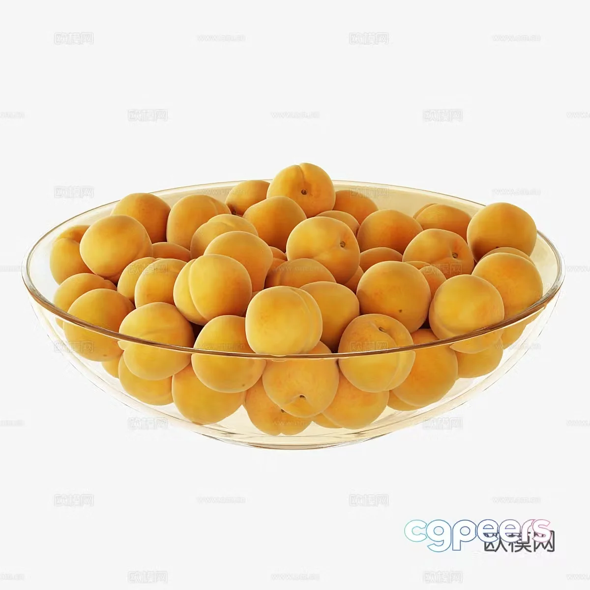 Fruit plate apricot 3d model