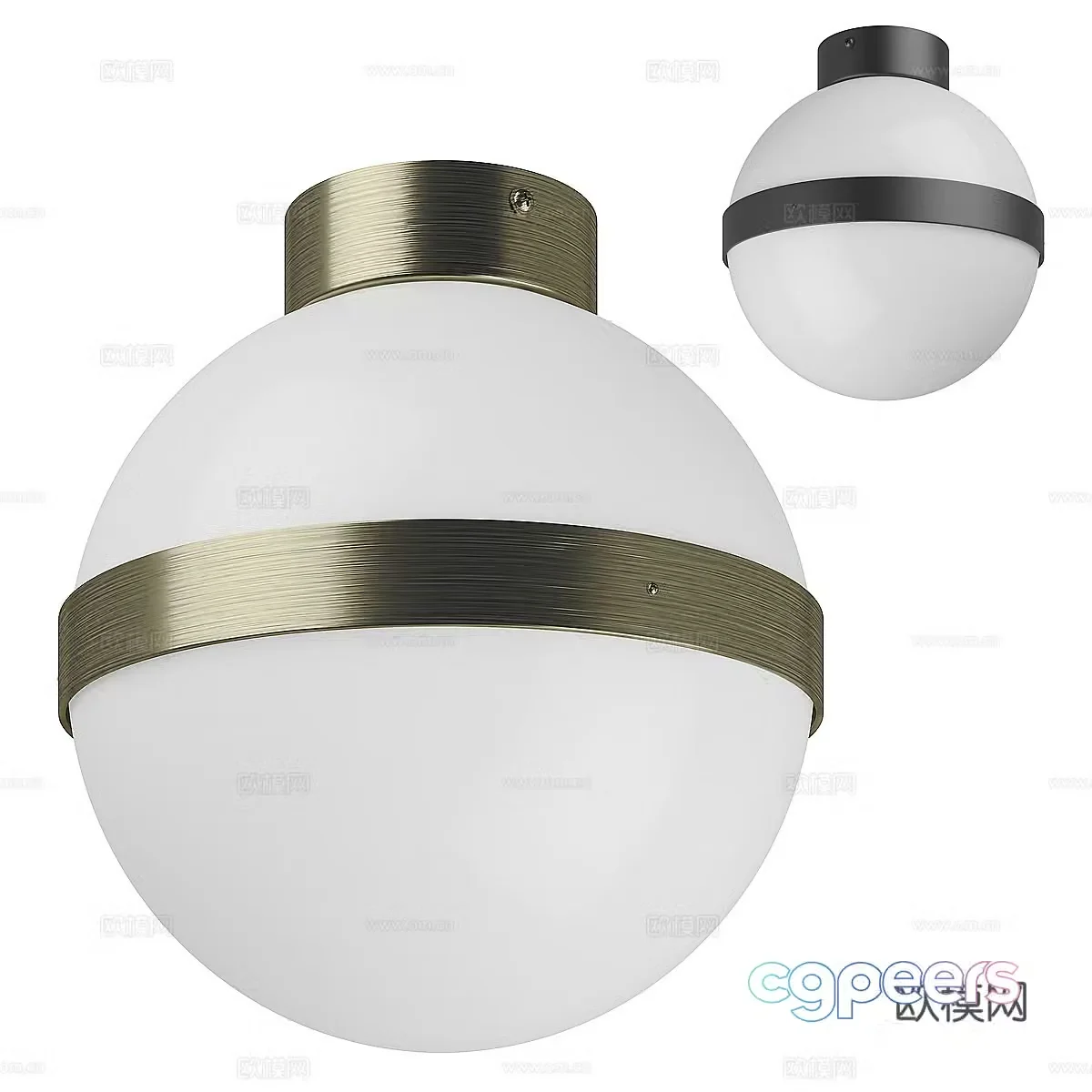 Spherical ceiling light 3D model