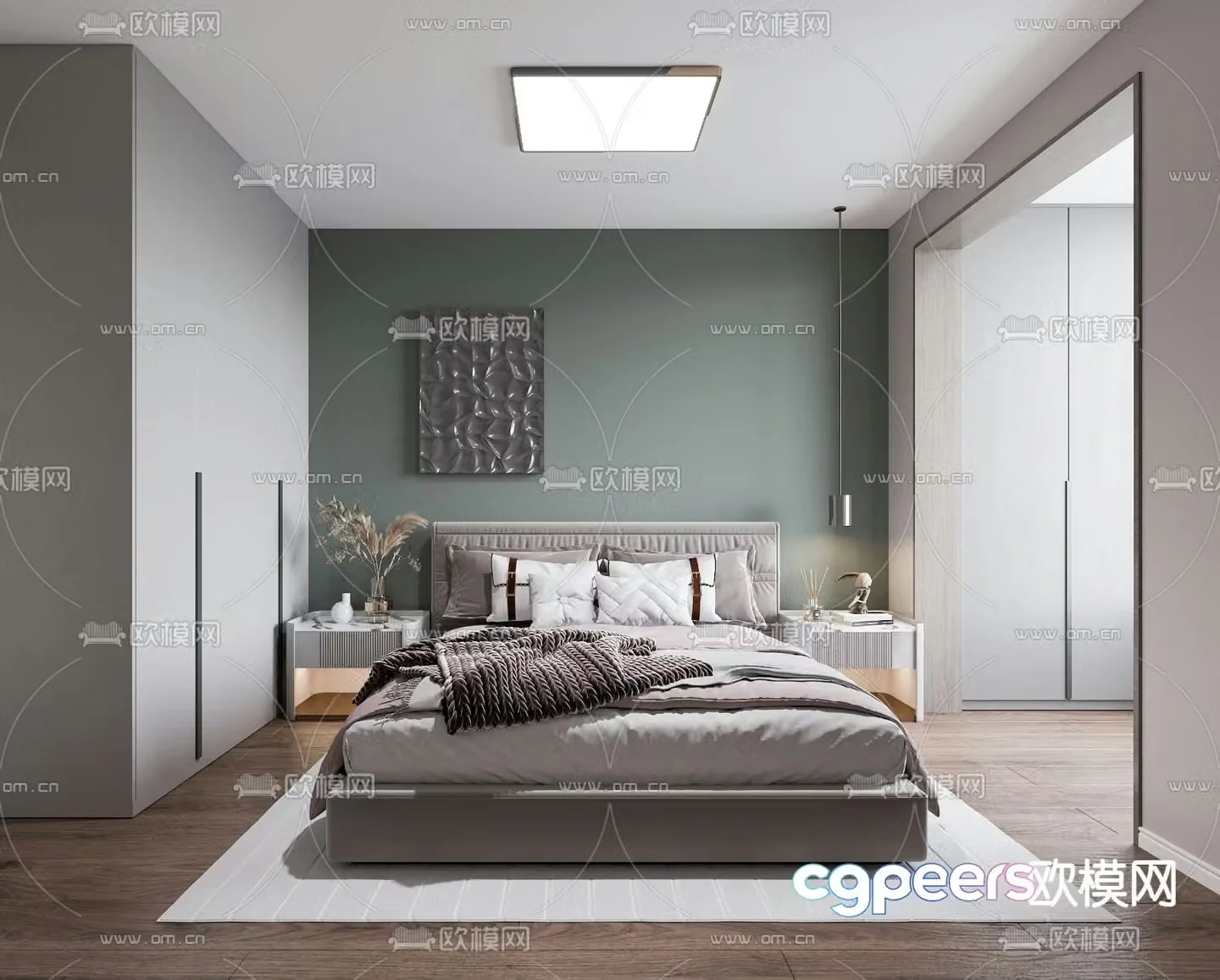 Modern bedroom master room 3d model