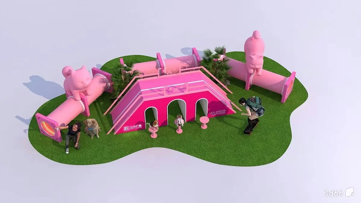 A Pink Playground 3D Model – 19042 – VRAY Render