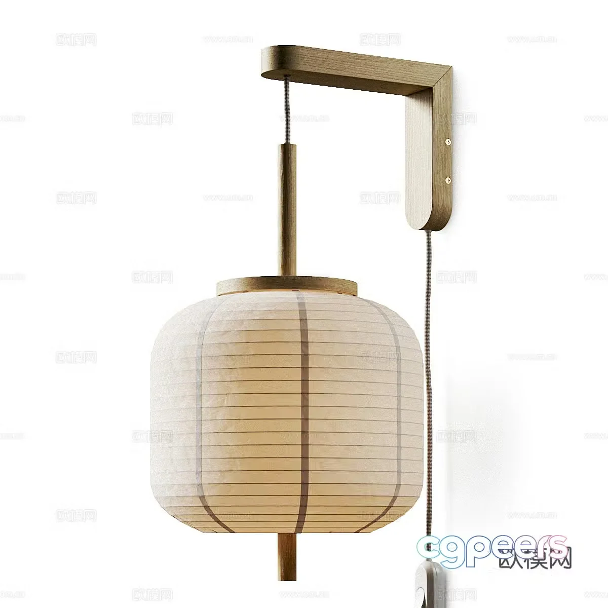 New Chinese lantern wall lamp paper lantern 3d model