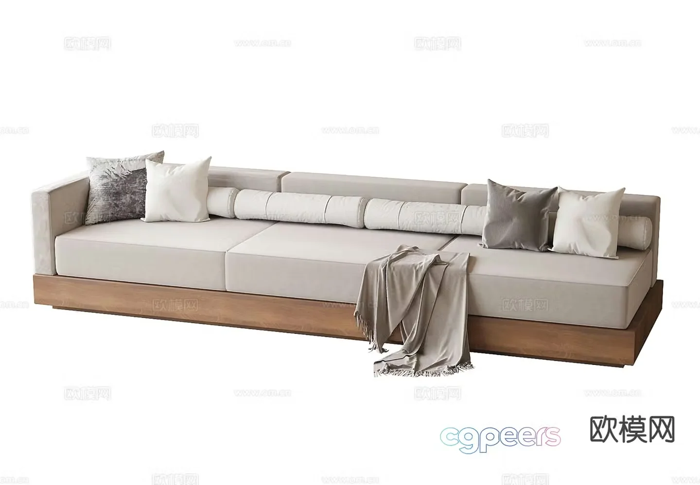 Log style multi-person sofa 3D model