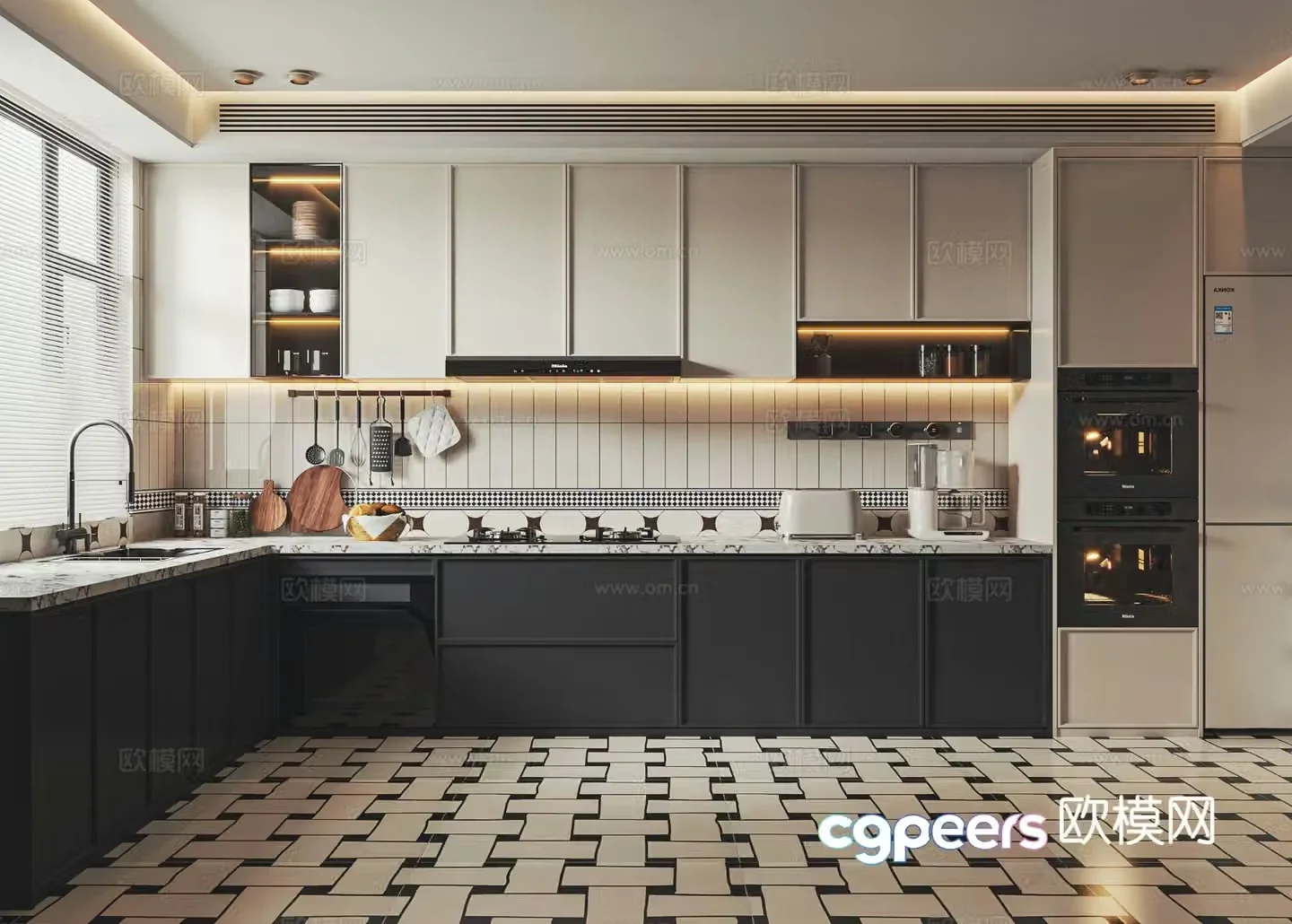 French retro kitchen 3d model